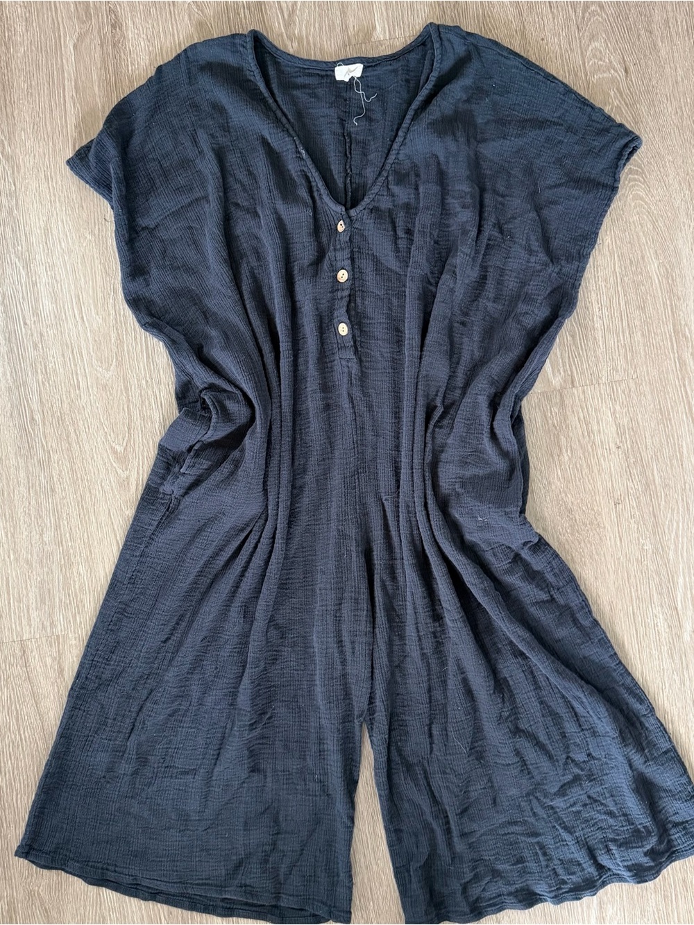 World Market gauze cotton jumpsuit crop wide leg free size